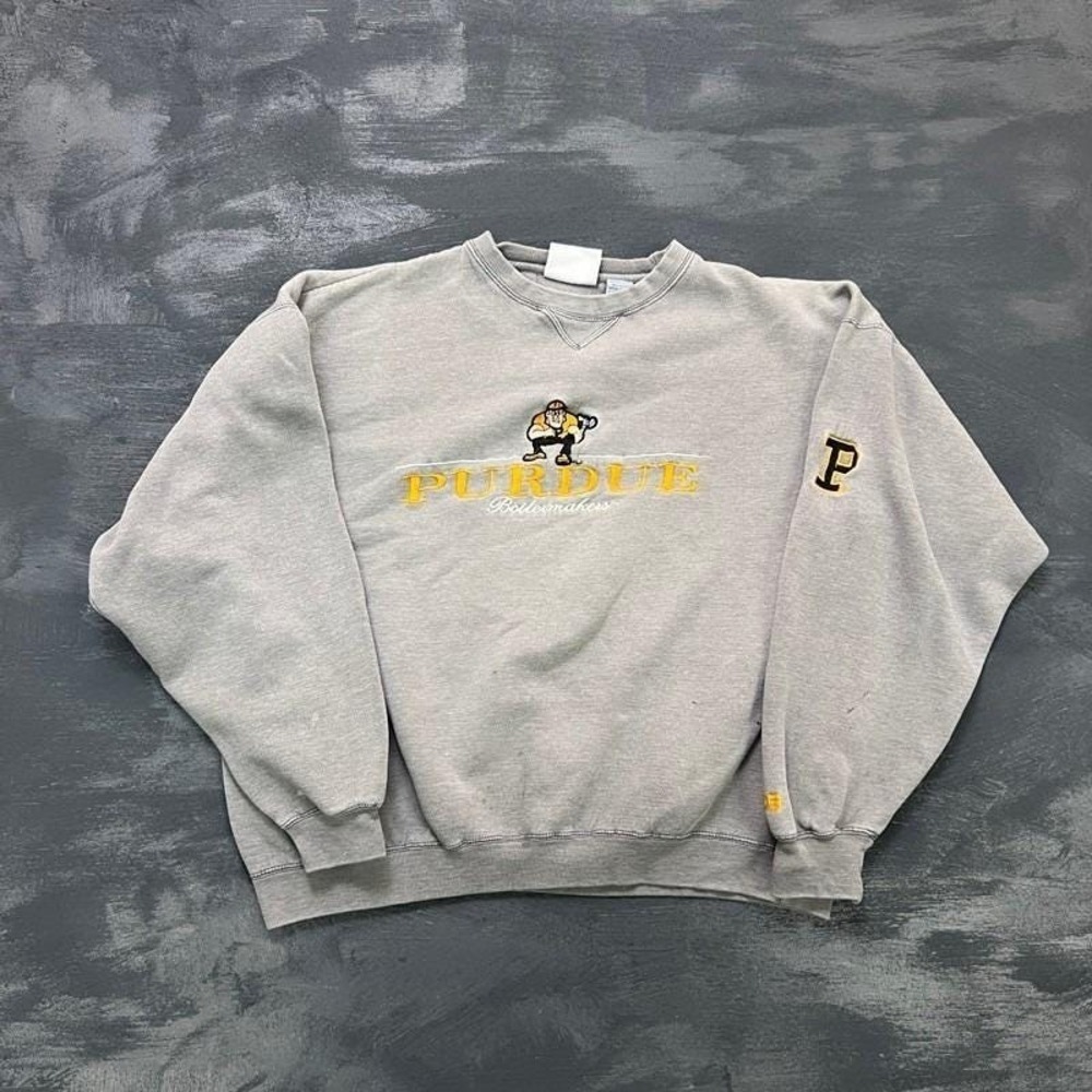 Vintage Purdue Boilmakers Sweatshirt Mens Large Gray 1990s NCAA